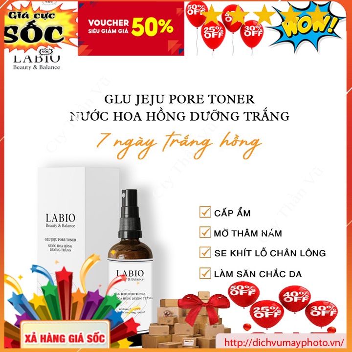 Toner LABIO giúp Se Khít Lỗ Chân Lông Tăng Cường Hoạt Hóa Da Mặt Tinh Chất Hoa Hồng Địa Trung Hải lọ 60ml