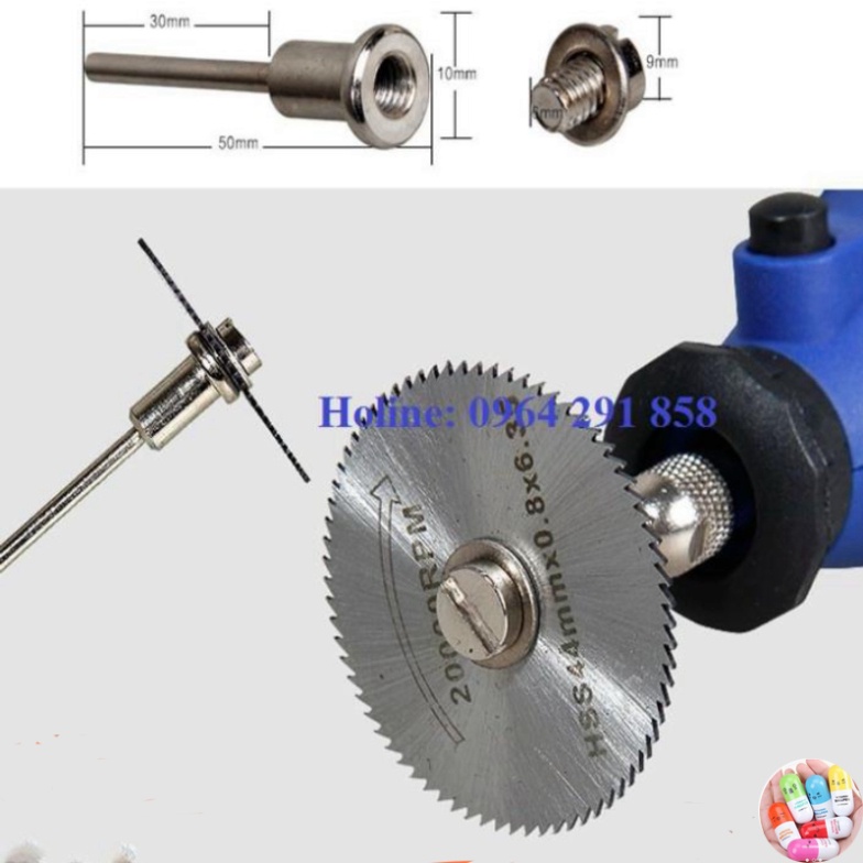 đĩa cắt gỗ mini hay lưỡi cưa gỗ nhựa tặng cán 3mm đường kính đĩa 60mm dùng cho máy khoan máy mài khuôn