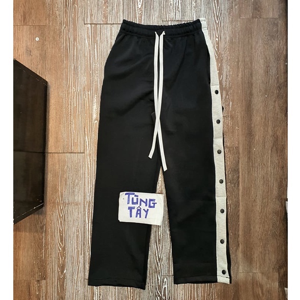 Quần Button Pant 1 line Unisex cực ngầu ( Vạch Line xám + cúc )