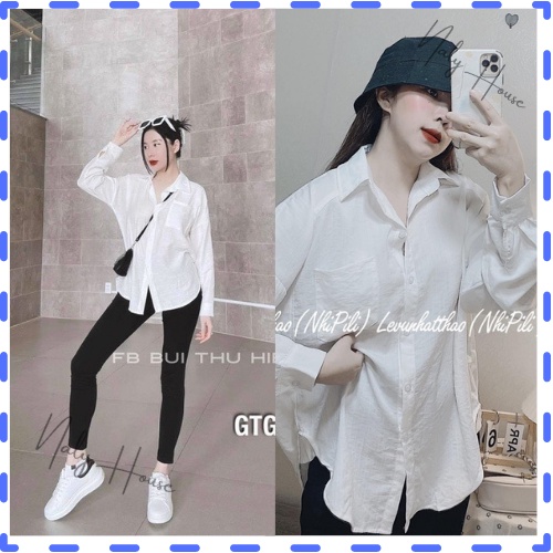 Áo Sơ Mi Đũi Dáng Rộng Chất Đũi Lanh Thái Siêu Mát Không Nhăn ,  Dáng Oversize Mix Được Nhiều Oufil