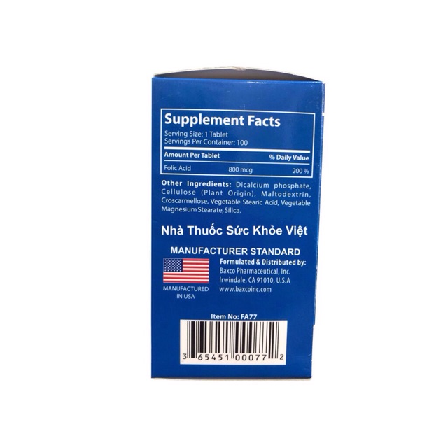 Folic Acid Ubb - Bổ Sung Acid Folic Cho Phụ Nữ Mang Thai, Hộp 100 Viên ✅ (Hàng Chính Hãng)