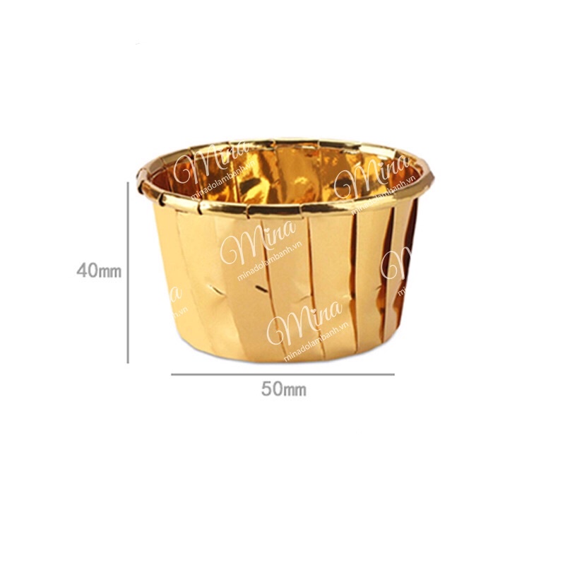 Cốc đựng bánh CupCake Nhôm Vàng/Bạc 50 chiếc
