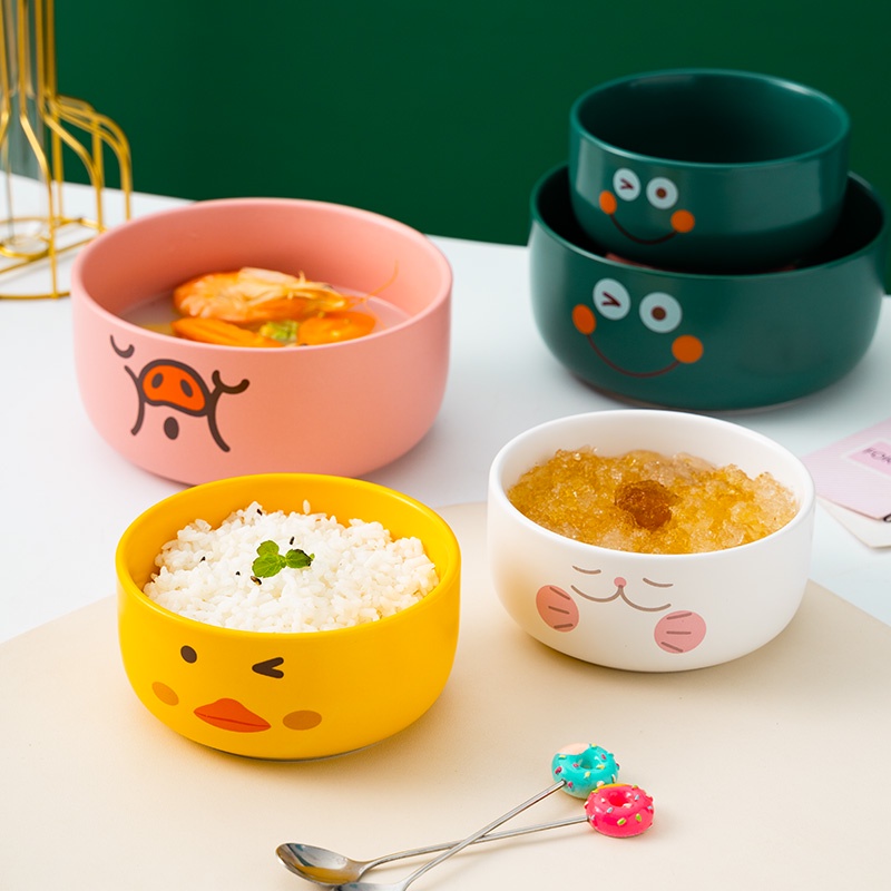 Bộ Tô Đĩa Sứ Họa Tiết Hoạt Hình Dễ Thương Chất Lượng Cao Cho Gia Đình