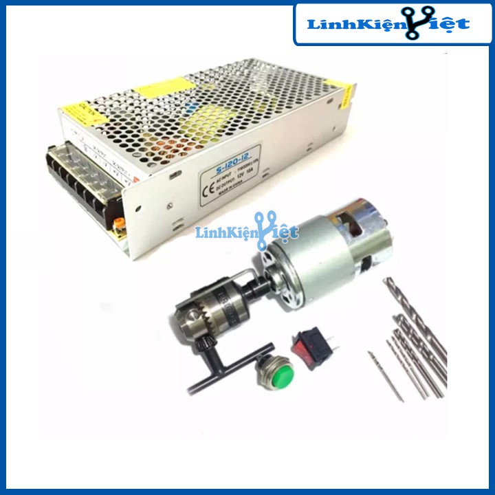Máy Khoan 775 Tự Chế Từ Động Cơ 775 Trục D và Phụ Kiện V2