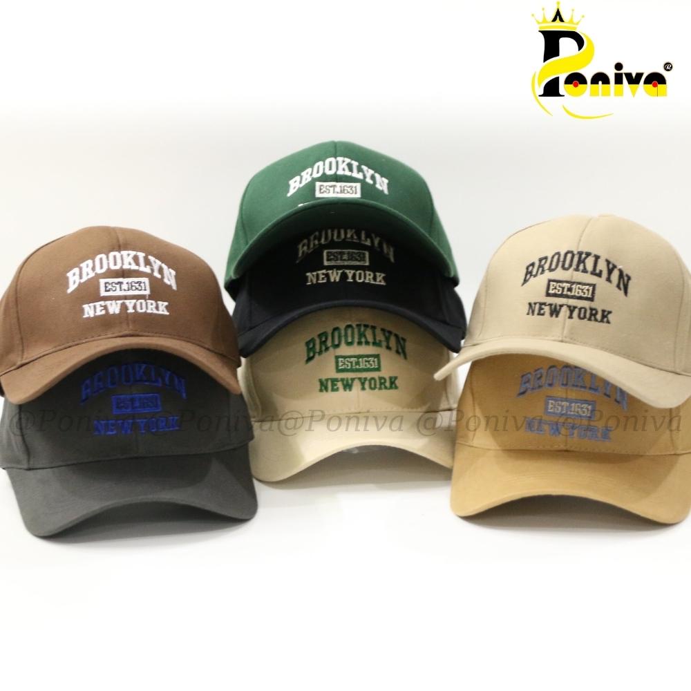 Mũ lưỡi trai ❤️ Nón kết thêu chữ BROOKLYN 1631 chất kaki cao cấp form unisex nam nữ phong cách Ulzzang PONIVA siêu hot