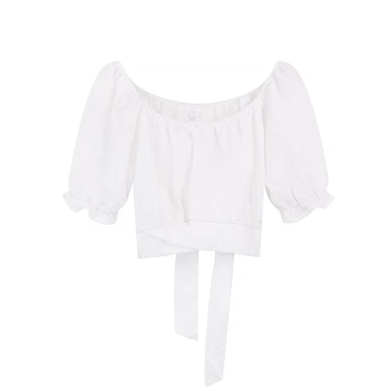 Áo Croptop tay lửng thắt nơ sau lưng cực lên dáng ❤️