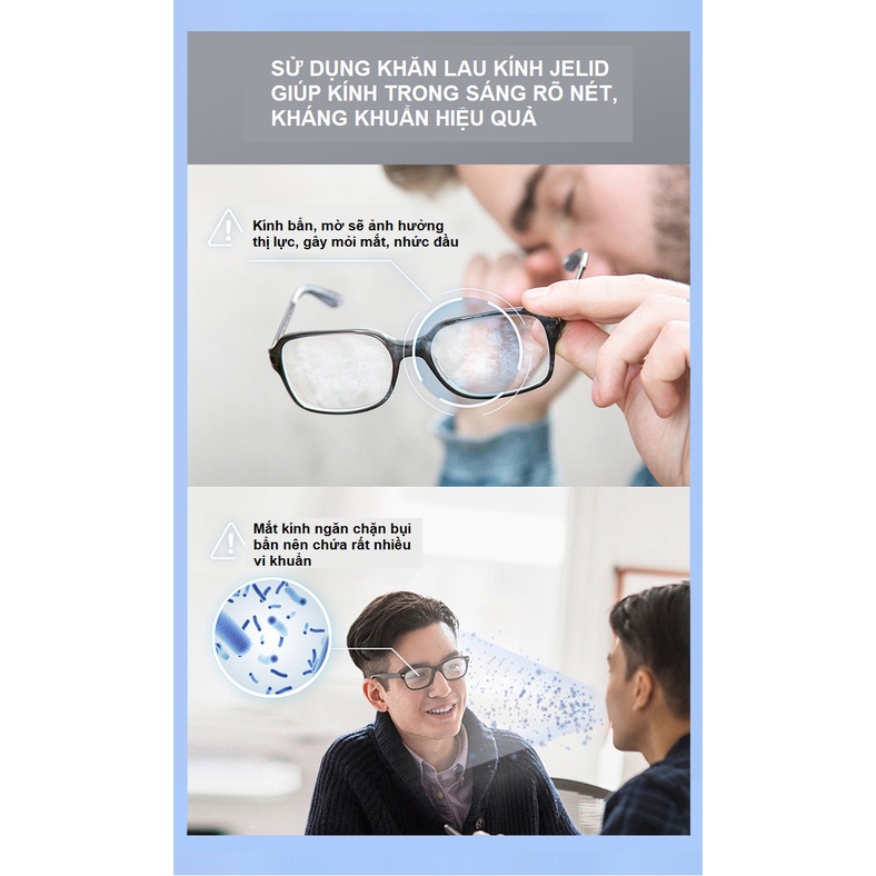 Khăn lau kính nano kháng khuẩn đa năng dùng một lần Jelid chống bám hơi nước, sương mù,loại sạch bụi bẩn, dầu mỡ