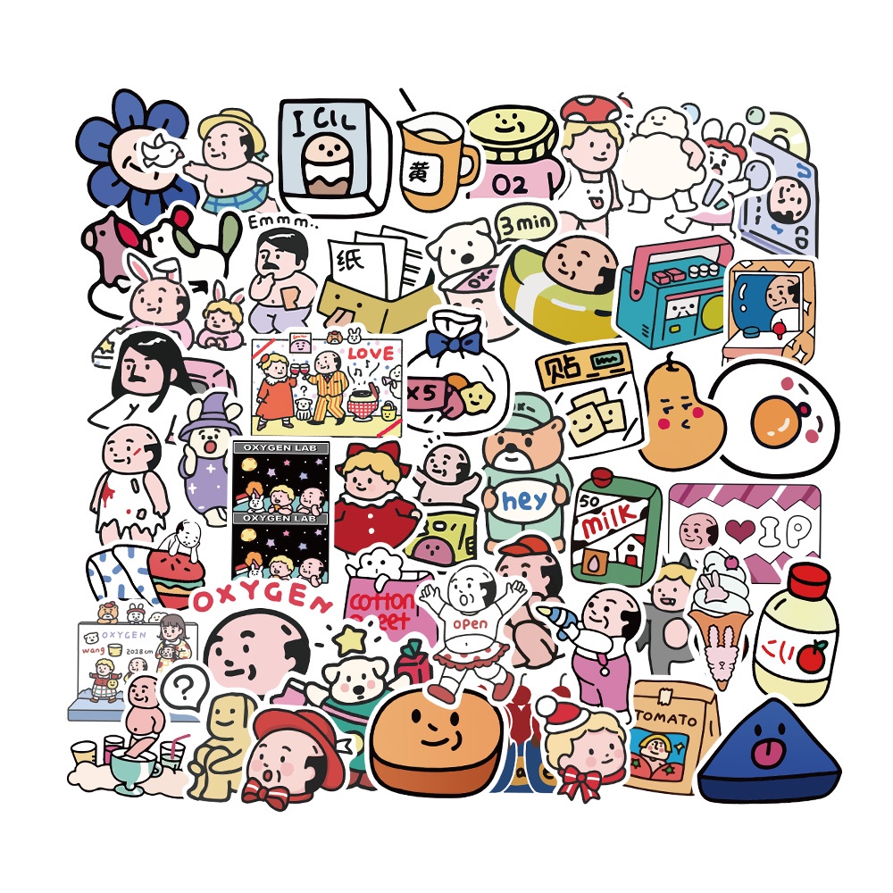 Miếng Dán Trang Trí Vali / Ván Trượt / Điện Thoại / Phòng Thí Nghiệm Oxy Dễ Thương DIY