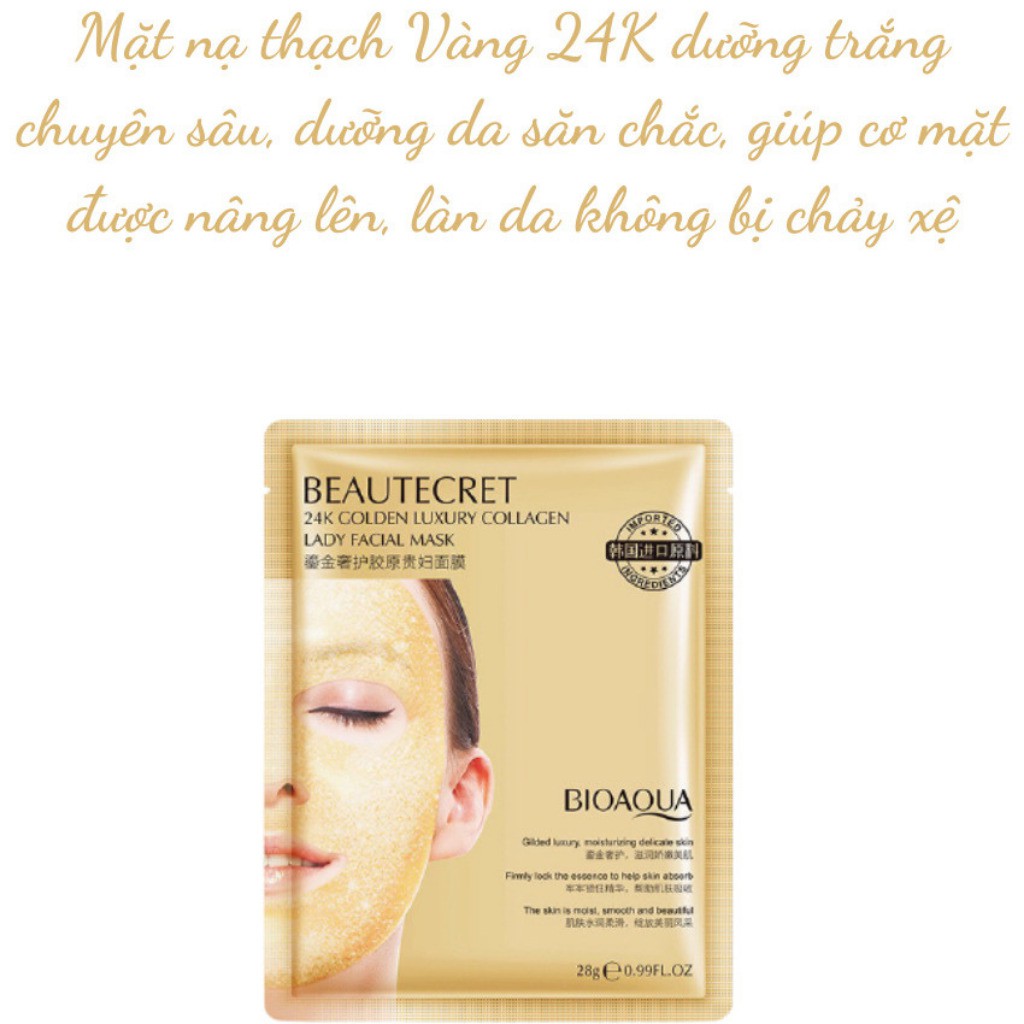 Mặt nạ thạch collagel BIOAQUA thủy tinh trong suốt mask nội địa trung dưỡng trắng sáng da giảm mụn