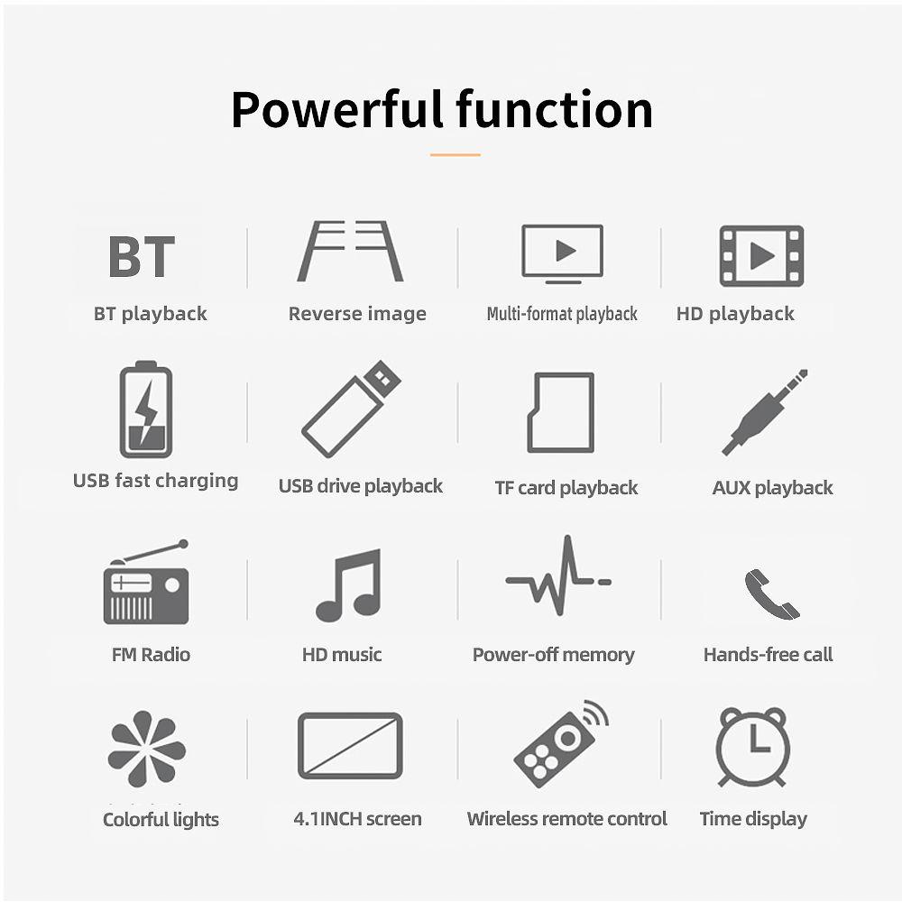 WTTLE Máy Nghe Nhạc MP5 Có Camera Gắn Kính Chiếu Hậu Xe Hơi