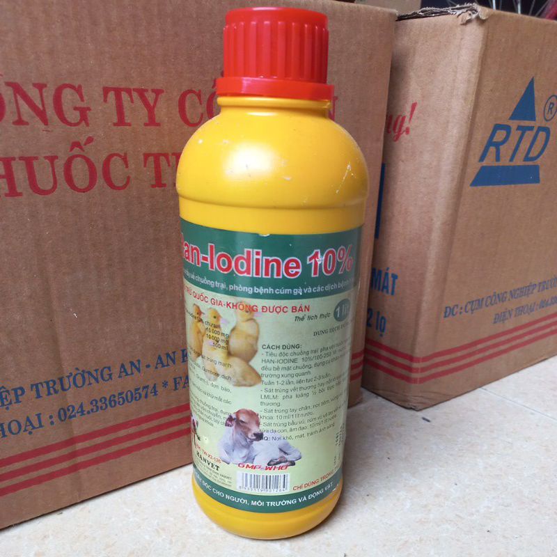 Dung dịch sát trùng chuồng trại Iodine 10% 1 lít