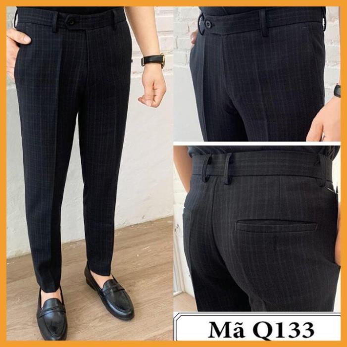 Quần kẻ caro nam cao cấp, vải cotton co giãn dễ chịu