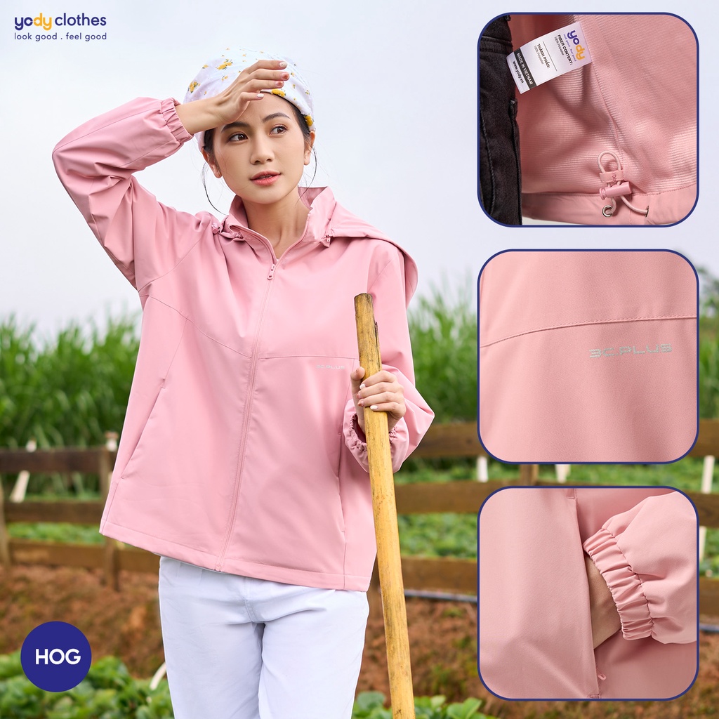 Áo khoác gió nữ YODY 2 lớp cao cấp chống nắng cản gió bụi chống nước 3C PLUS AKN5040