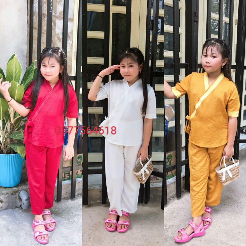 bộ lụa bé cao cấp.nhật nơ