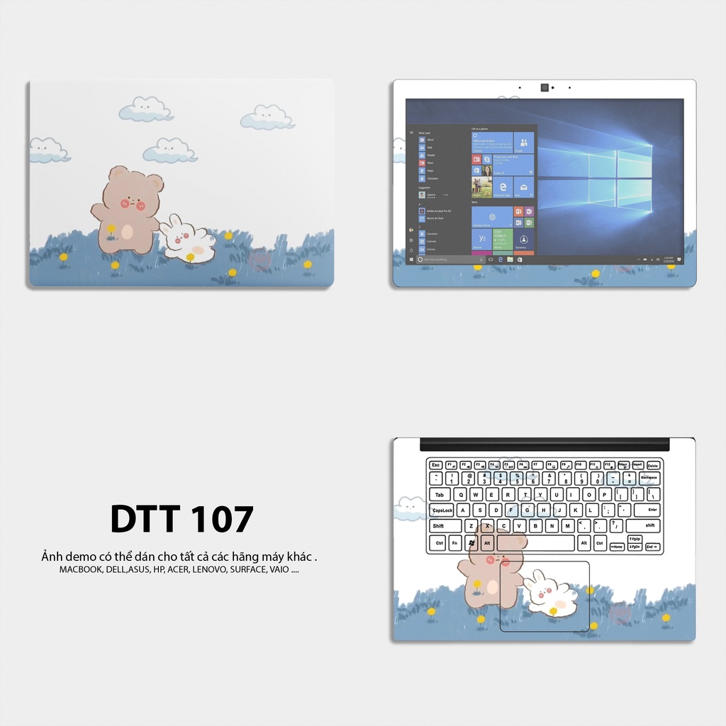 Decal Dán Laptop - Mẫu CUTE / Có decal dán cho tất cả các hãng máy tính