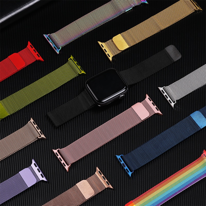 Dây đeo + vỏ bảo vệ inox Magnetic thích hợp cho đồng hồ Apple Watch Series 7 41mm 45mm