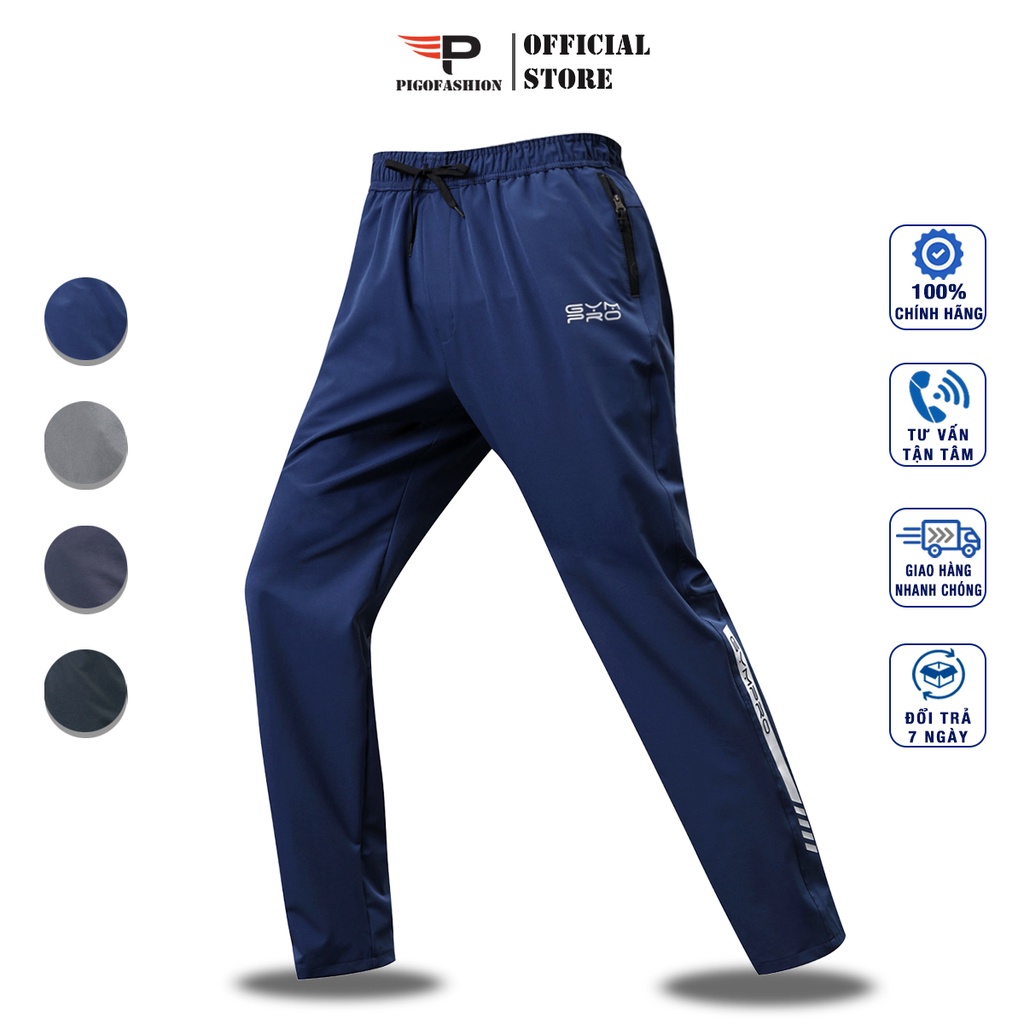 Quần nam dài thể thao chạy bộ chất dù co giãn SPMFP01 PigoFashion có nhiều size và màu