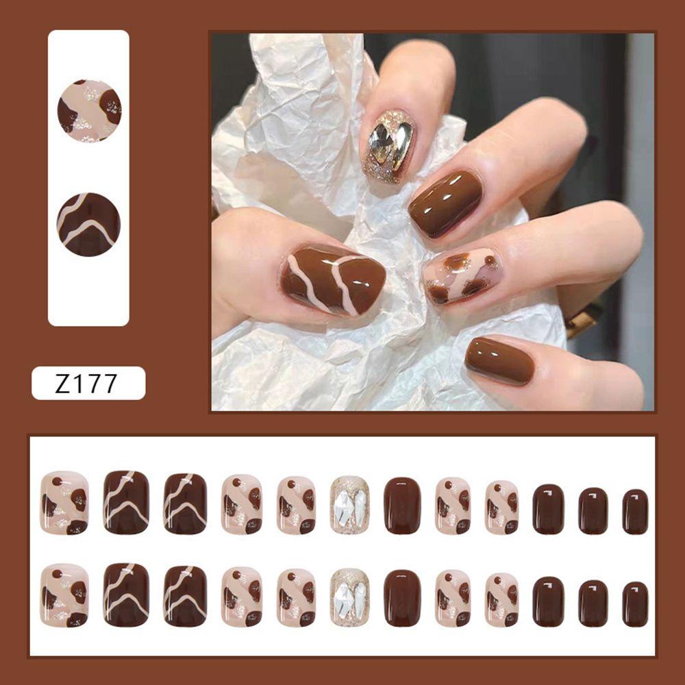 Bộ 24 Móng Tay Giả Che Phủ Toàn Diện Tháo Rời Được Thời Trang Thu Đông