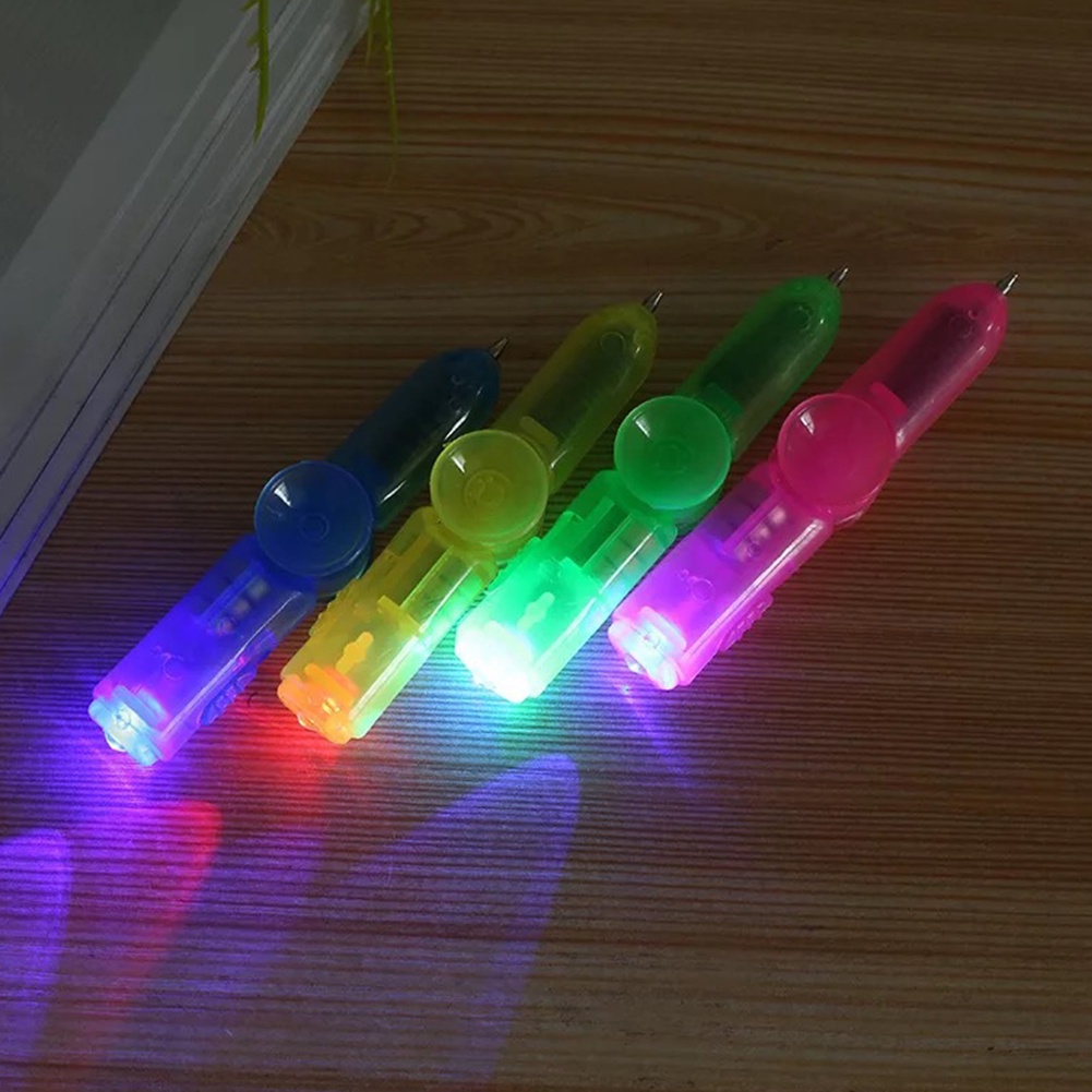 Bút bi xoay có đèn màu cầu vồng giúp giảm căng thẳng cho bé