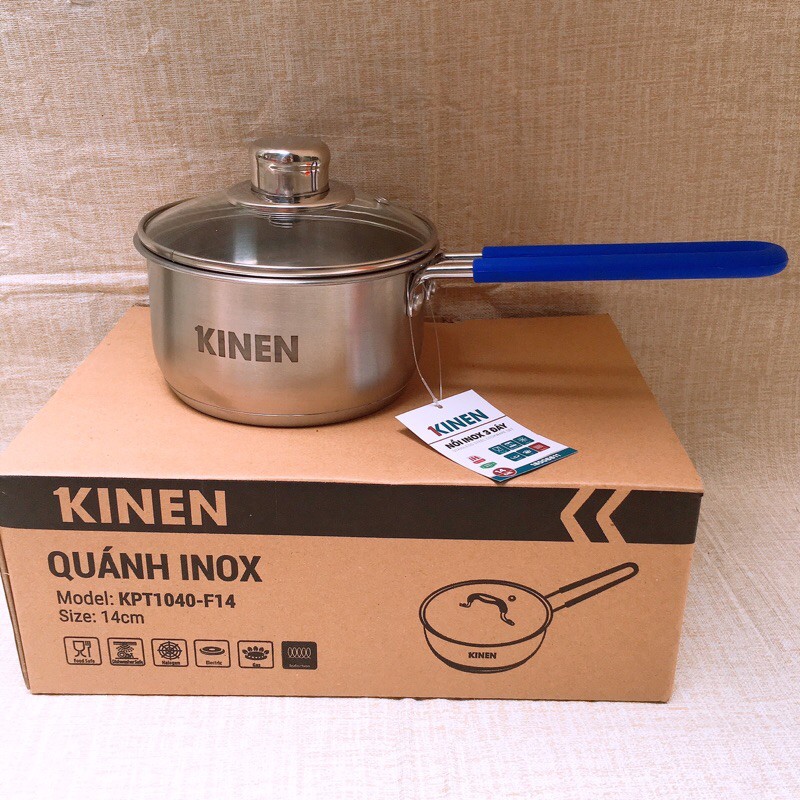 Quánh Inox 3 đáy Kinen 14 cm ( sản phẩm mới của Golsun )
