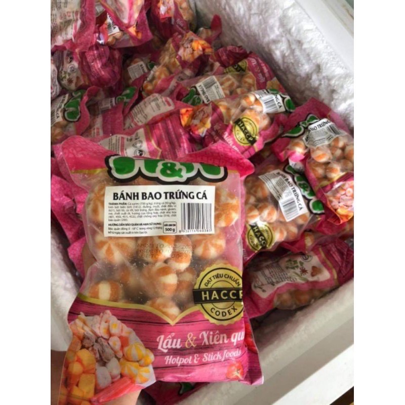 bánh bao nhân trứng cá nhím thả lẩu 500g (giao tphcm)