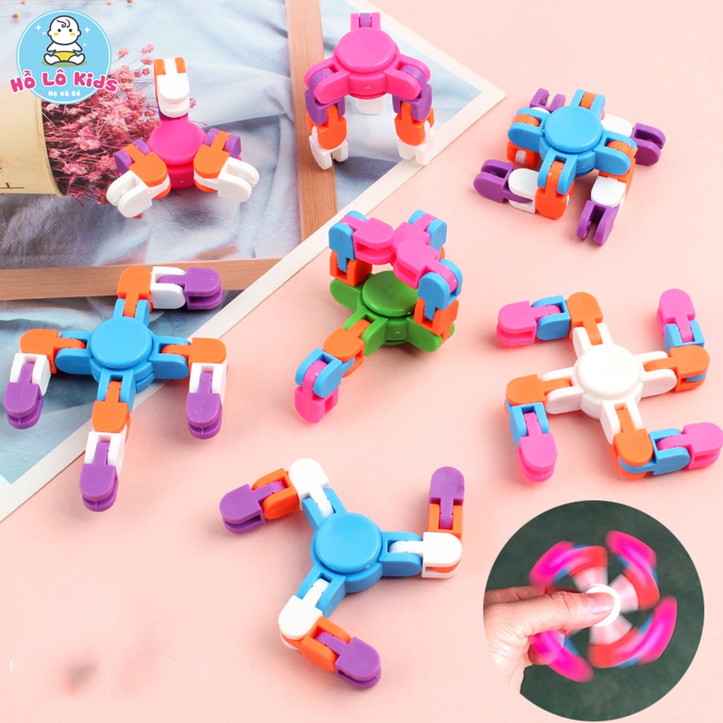 Con quay spinner hình mắt xích đồ chơi cho bé lắp ghép sáng tạo Hồ Lô Kids
