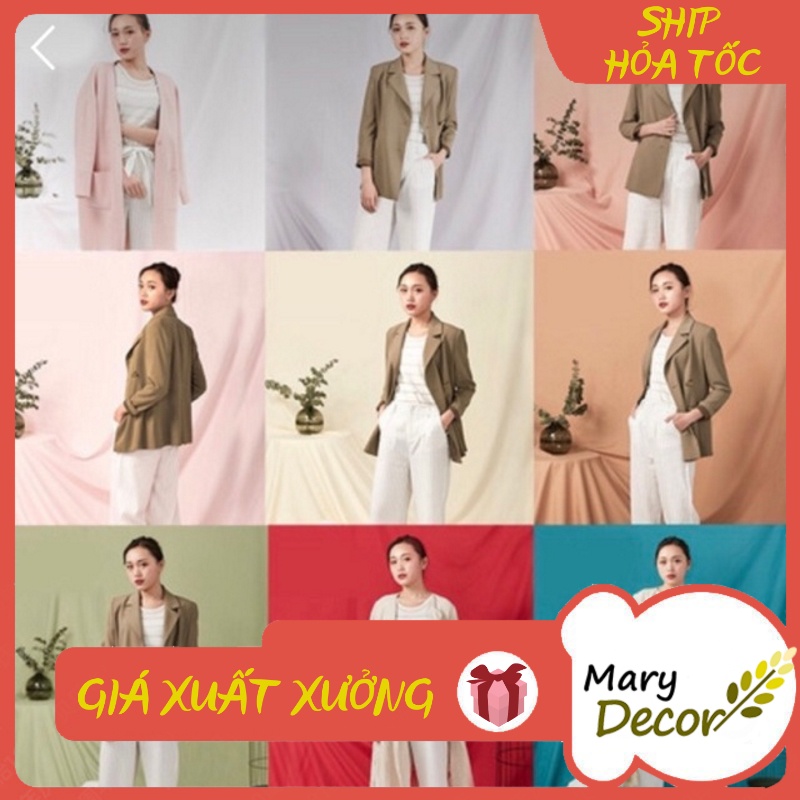 Phông nền chụp ảnh vải trơn chụp Lookbook hoặc livestream khổ lớn (Tặng 4 móc treo)