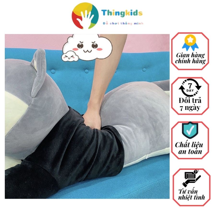 Gấu bông Chó Husky Siêu To Khổng Lồ - gối ôm cho bé chó -mèo Husky size  từ 70cm-1m7 - THINGKIDS
