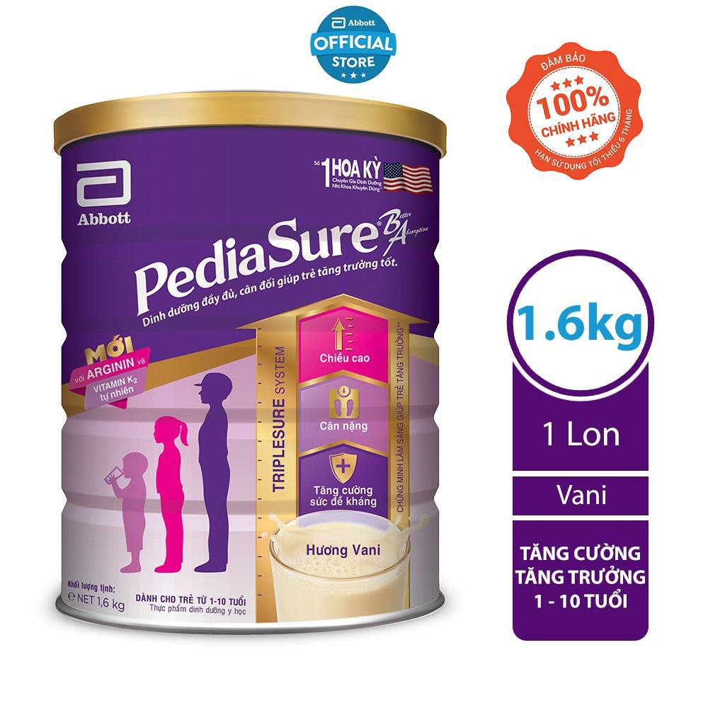 Q. Bình Tân - Date mới- SỮA BỘT PEDIASURE HƯƠNG VANI LON 1.6kg