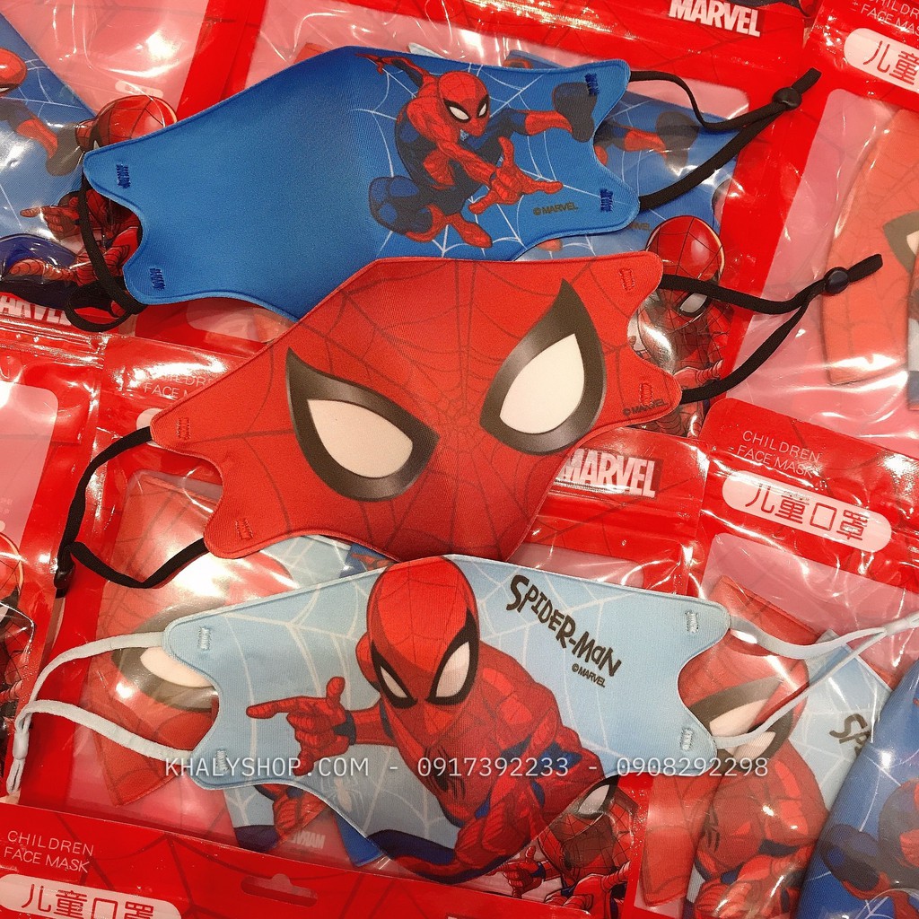 Set 3 khẩu trang su Disney trẻ em hình người nhện Spiderman 3 màu cho bé trai 3 - 8 tuổi - 57NMV015 | BigBuy360 - bigbuy360.vn