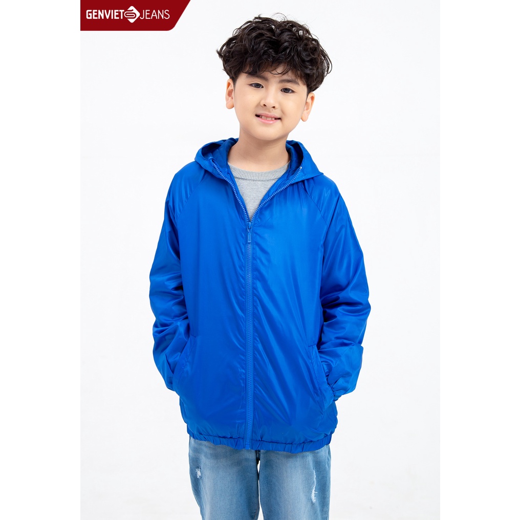 Áo Khoác Gió Bé Trai Genviet Jeans Kids 2 Lớp Trẻ Em Cản Nước Cản Gió K7123G1386