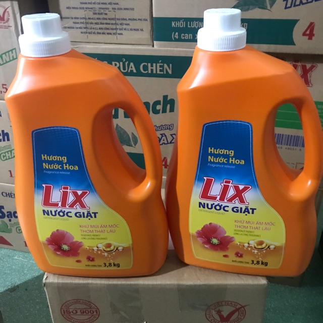 2 CAN NƯỚC GIẶT LIX 3.8KG HƯƠNG NƯỚC HOA