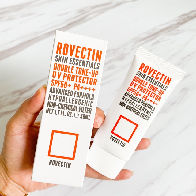 Kem chống nắng vật lý nâng tone ROVECTIN Skin Essentials Double Tone-up UV Protector SPF 50+ PA++++ 50ml - Ninishop