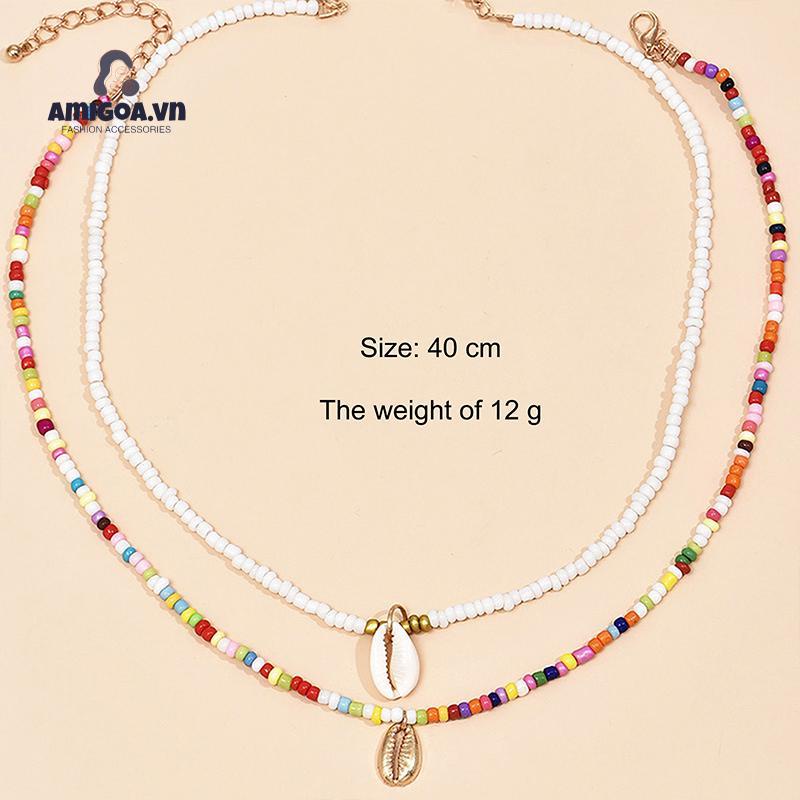 ✨✨Set 2 Vòng Cổ Choker Hạt Nhiều Màu Sắc Phong Cách Bohemian Thời Trang Mùa Hè Dành Cho Nữ