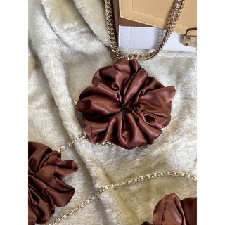 Dây cột tóc scrunchies làm bằng phi lụa cao cấp dây cột siêu to