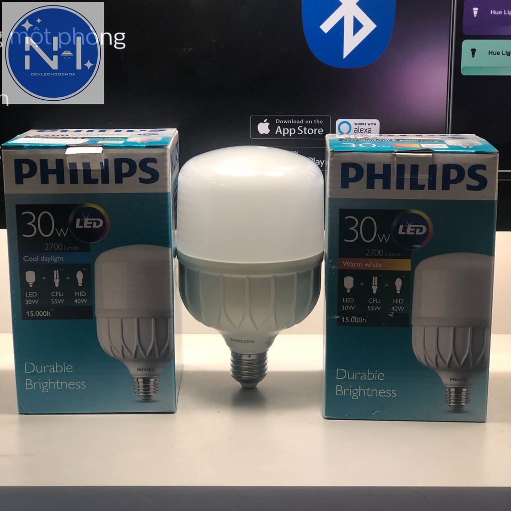 Bóng PHILIPS Led Trụ 30W Đuôi E27 Ánh Sáng Trắng/Vàng Bảo Hành 2 Năm