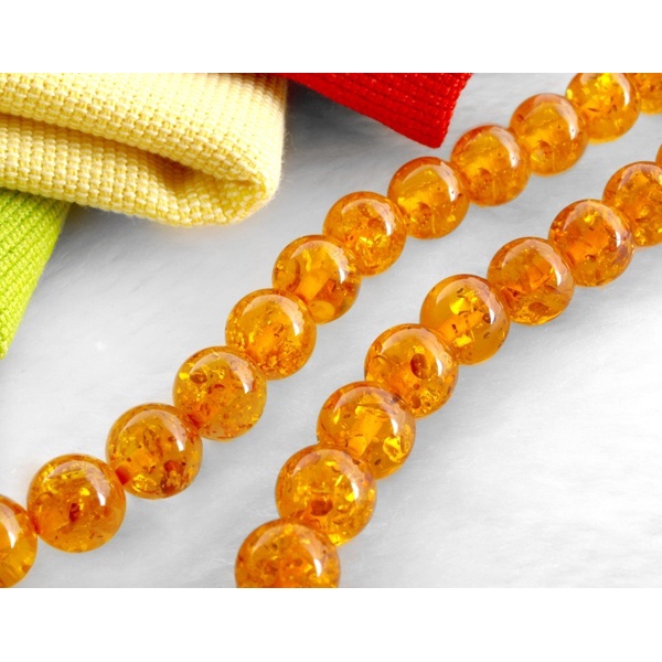 Chuỗi Hạt Đá Hổ Phách Màu Cam Thời Trang Dùng Làm Trang Sức diy