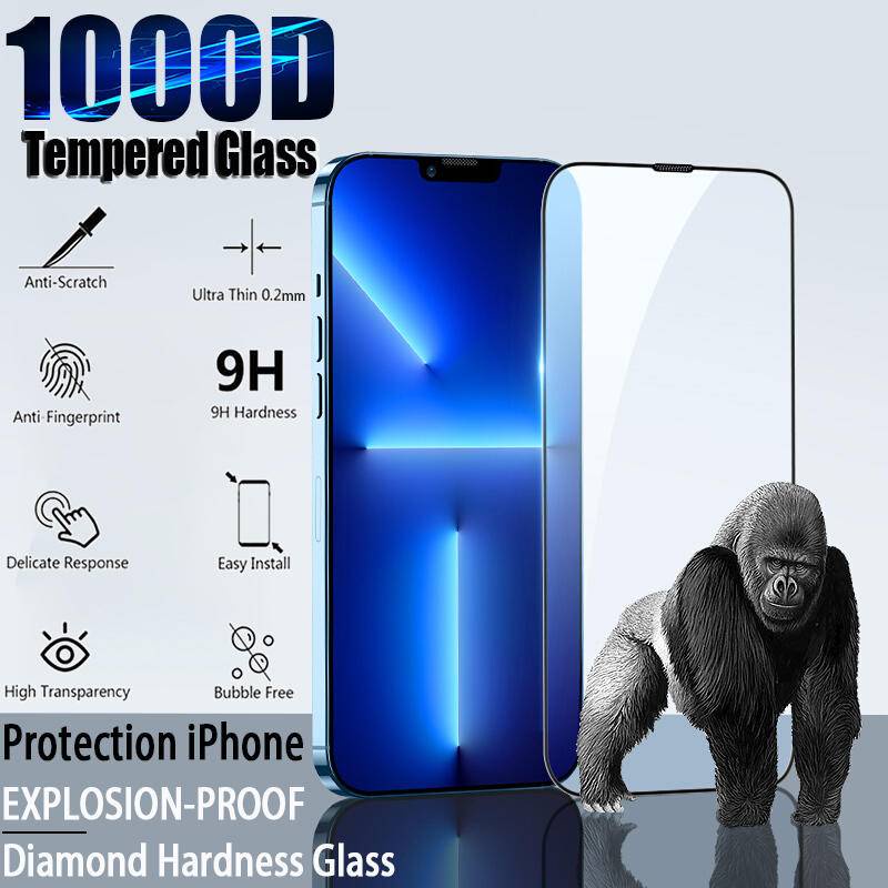Ốp Điện Thoại Kính Cường Lực 1000D Cho iPhone 13 12 11 Pro MAX Mini X XS MAX XR SE 2022 2020 6 6s 7 8 Plus
