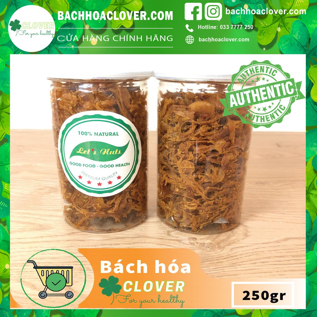 Mực xé sợi tẩm vị cay ngon 250gr ☘ Bách Hóa Clover