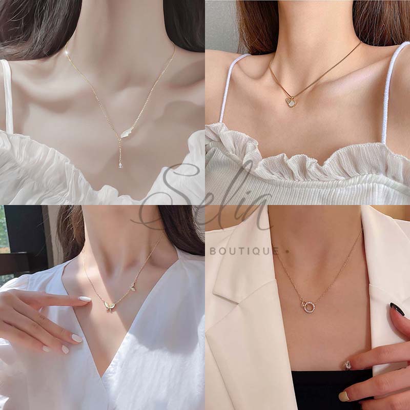 Dây chuyền nữ thời trang Hàn Quốc vòng cổ mạ bạc 925 nhiều kiểu dáng cá tính trẻ trung DC02