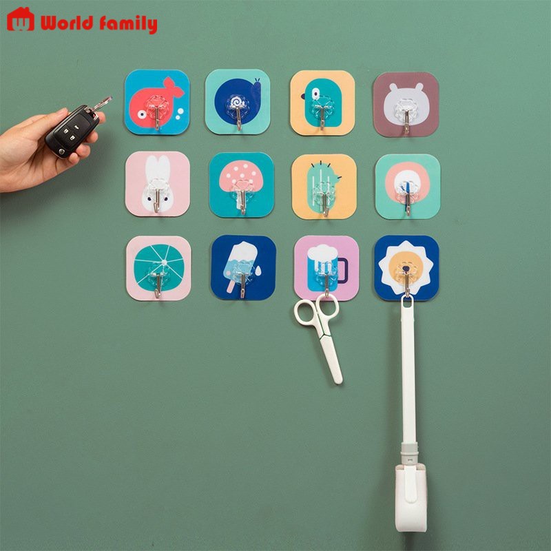 [1 K] Móc dán tường treo vật dụng với các họa tiết hoạt hình siêu xinh