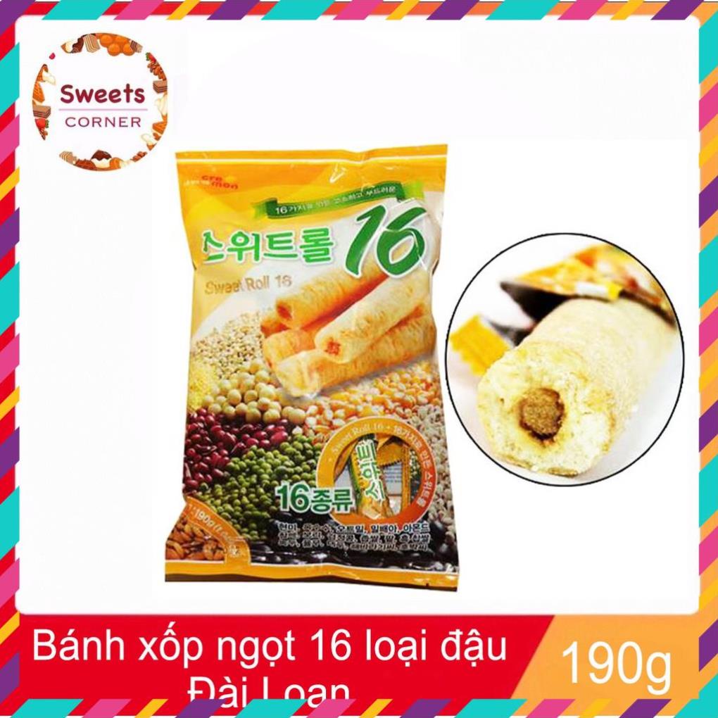 [ Đồ Ăn Vặt ] Bánh xốp ngọt 16 loại đậu Đài Loan 190g