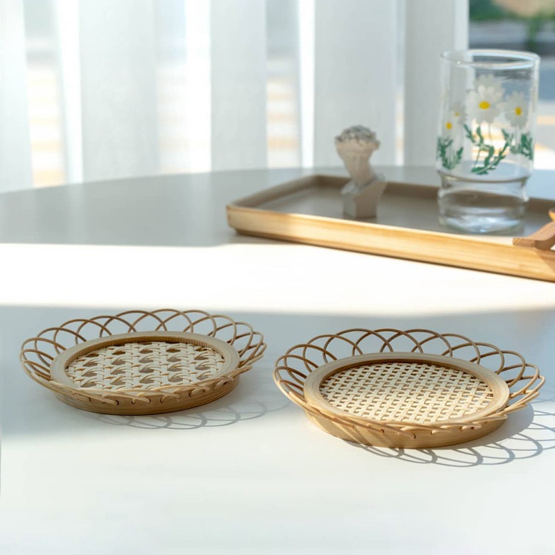 Đế lót ly bằng tre đan thủ công cách nhiệt tiện dụng