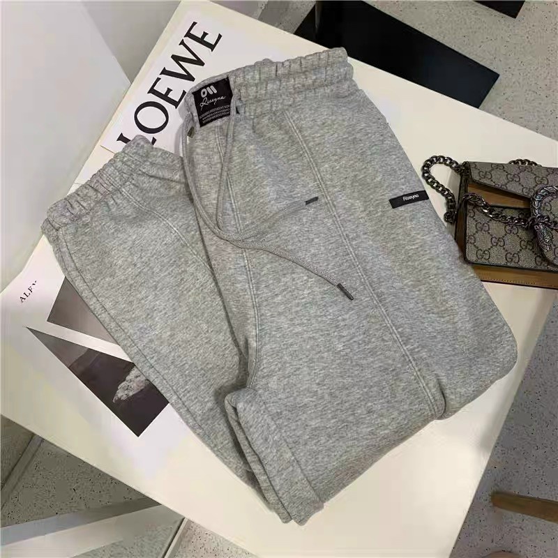 Quần nỉ ống rộng/ Quần jogger nam nữ bo gấu form rộng unisex phong cách ulzzang dệt logo độc đáo QD34