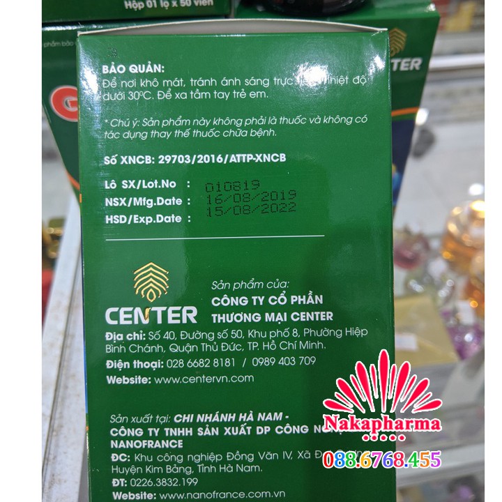 Gan Center – Giúp giải độc, hạ men gan, bảo vệ gan và hệ miễn dịch, giảm viêm gan virus, viêm gan B, xơ gan - Center Gan