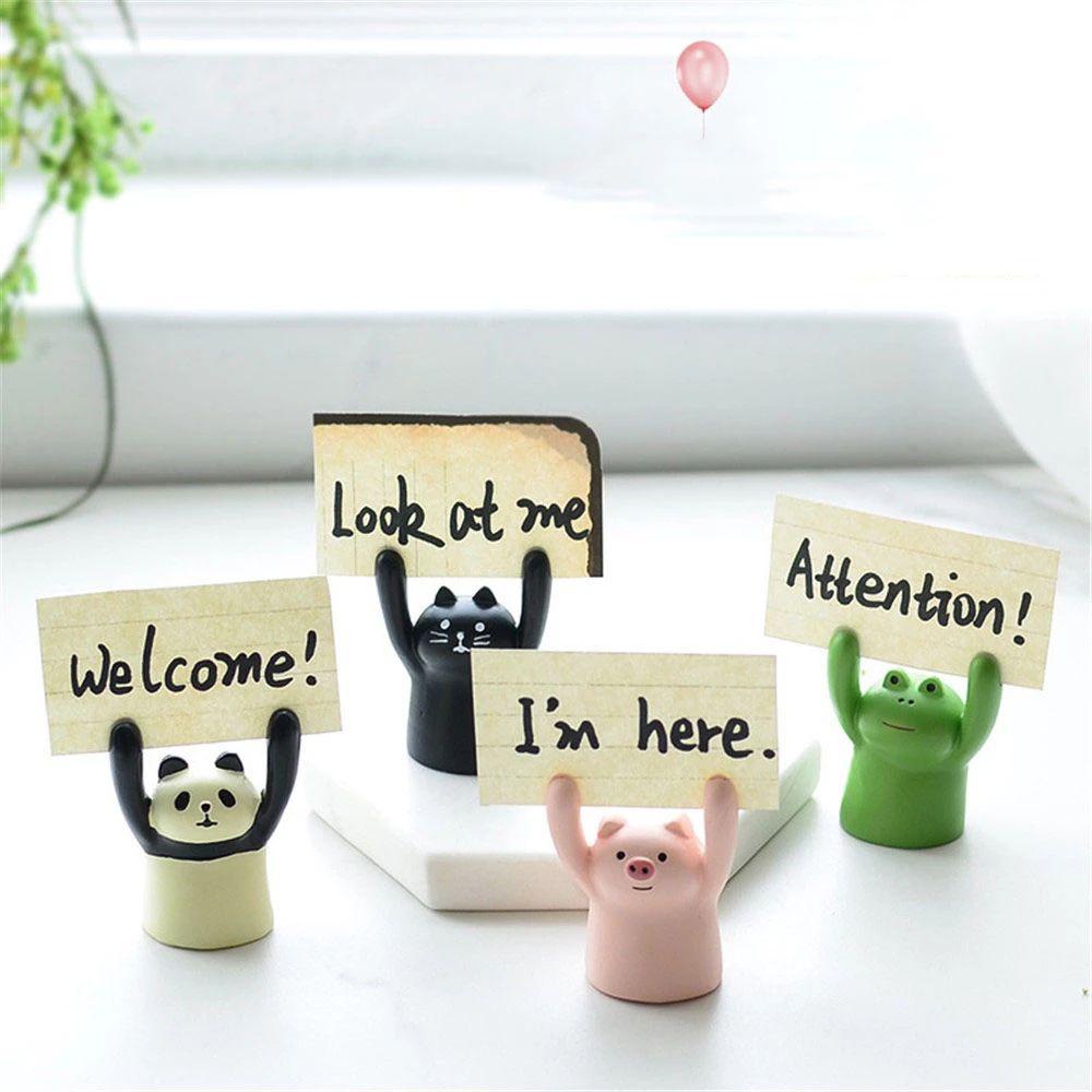 Giá Đỡ Kẹp Ảnh Để Bàn Hình Ếch / Mèo / Gấu Trúc Sáng Tạo