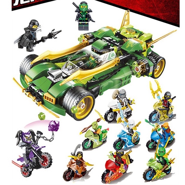 Lắp ráp Lego Ninjago zimo 4013 71073 Xe Đua Bóng Đêm Của Ninja