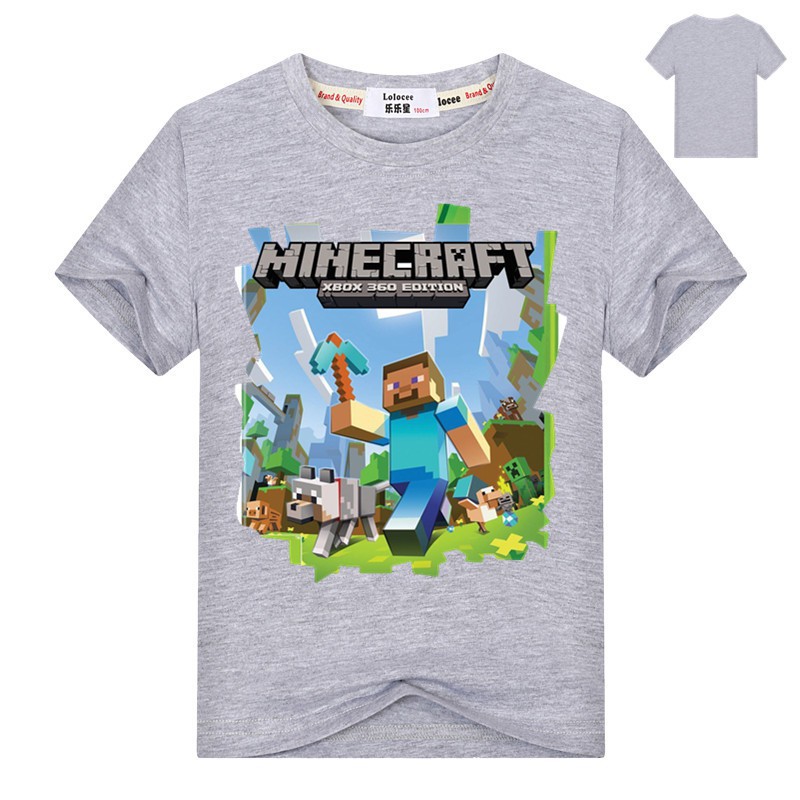 Áo thun cotton in hình Minecraft thời trang