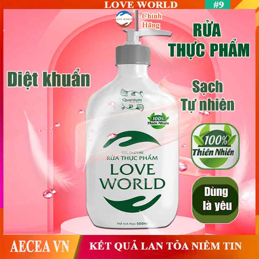 Nước Rửa Thực Phẩm Love World Nước Rửa Rau Củ Quả Công Nghệ Lượng Tử Nước Vikill Ngừa Khuẩn Diệt Virus Sạch Tươi Rau Quả