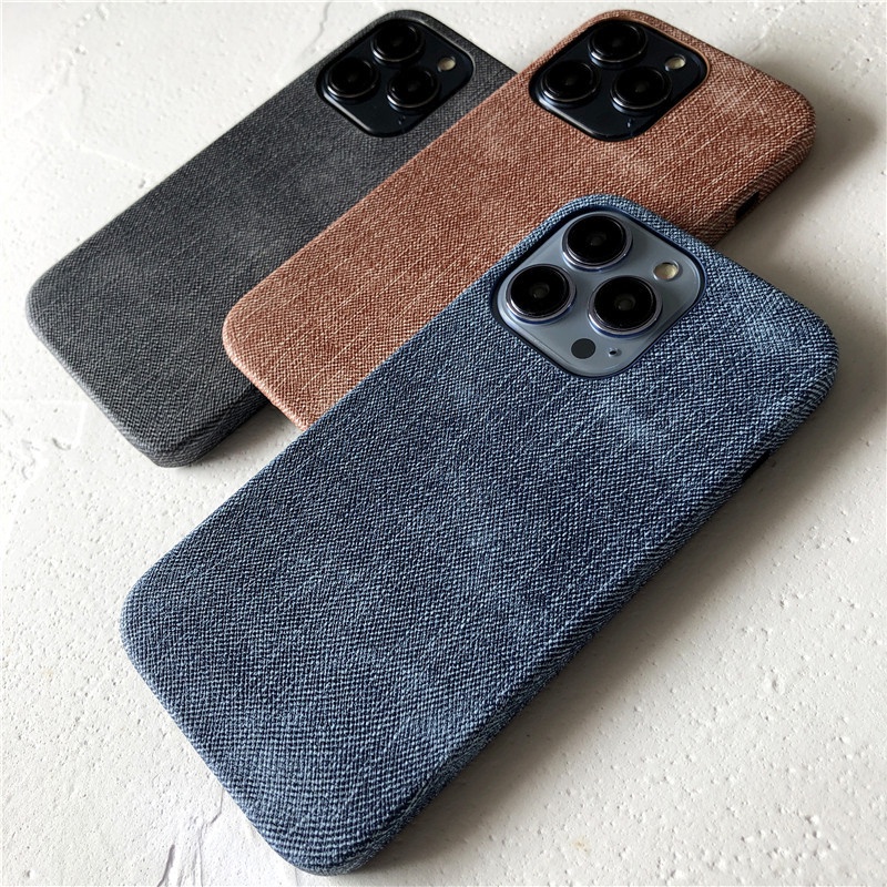 Ốp Điện Thoại Da denim Mềm Siêu Mỏng Cho iPhone 14 Plus 13 Pro Max 12 11 Pro Max 12 13 mini 11Pro